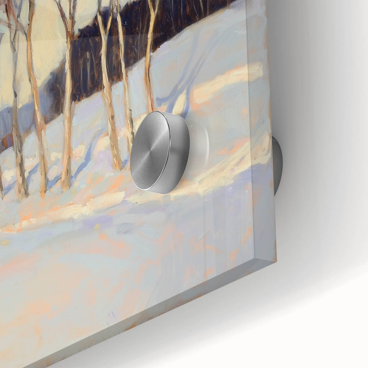 Close-up of an abstract floral design on acrylic glass, showcasing vibrant colors and intricate patterns, perfect for modern home decor accents.