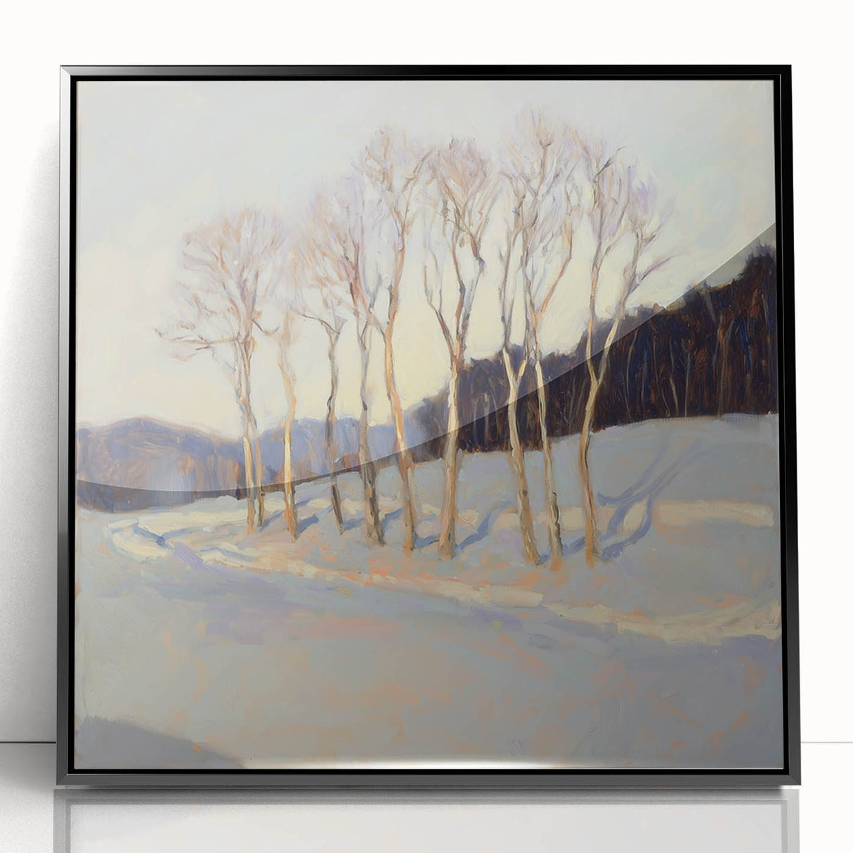 Framed acrylic artwork featuring vibrant abstract florals in a sleek black frame, ideal for modern home decor, adding a touch of elegance and color.