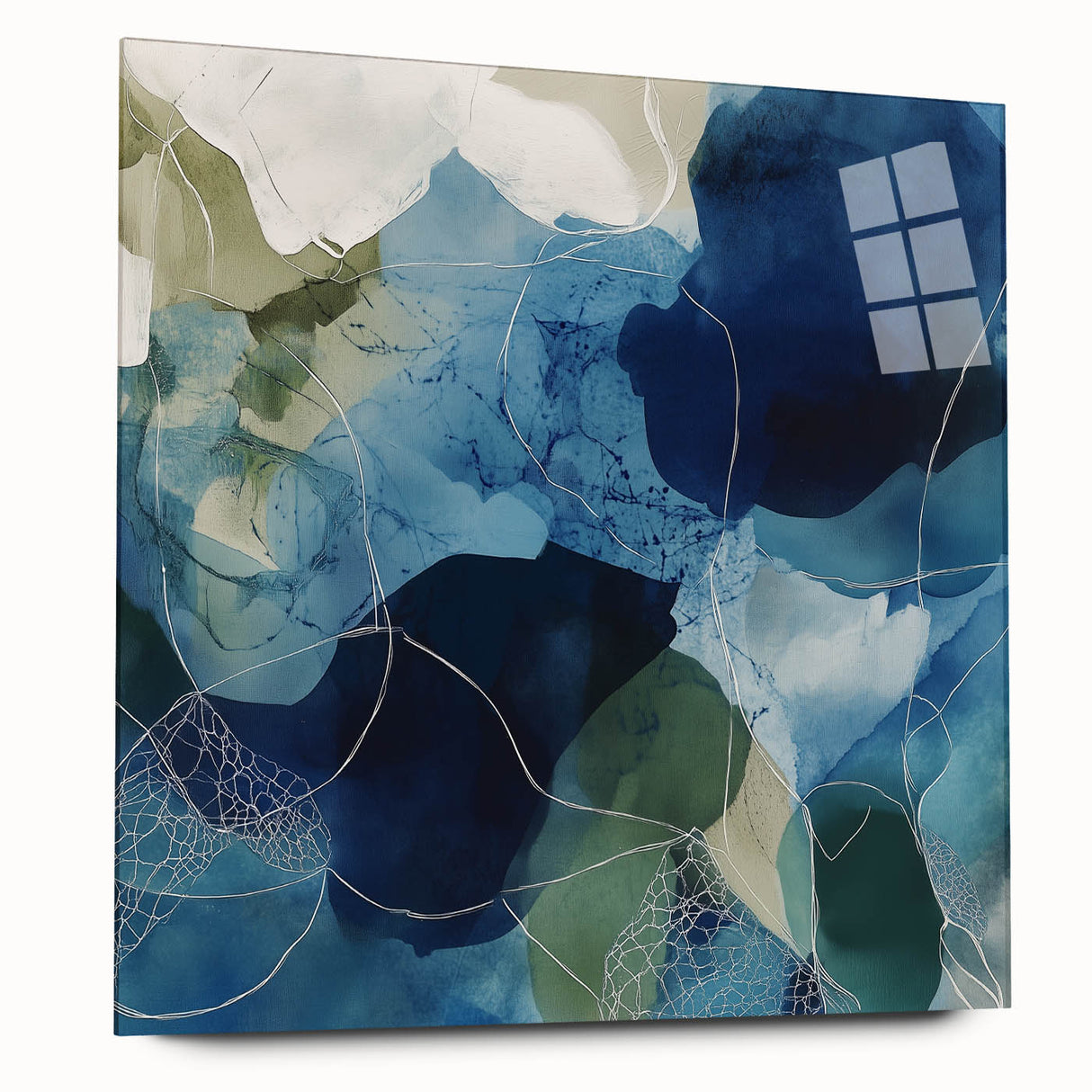 Minimalist Abstract Wall Art – Deep Blue and Teal Canvas Print