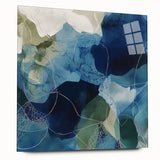 Minimalist Abstract Wall Art – Deep Blue and Teal Canvas Print