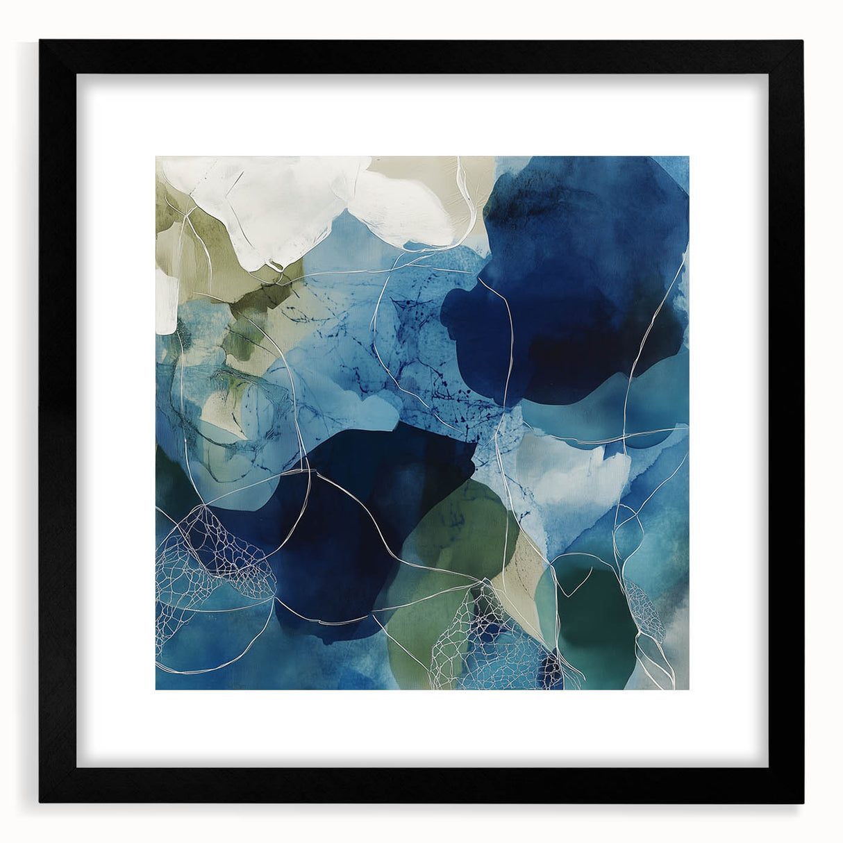 Minimalist Abstract Wall Art – Deep Blue and Teal Canvas Print