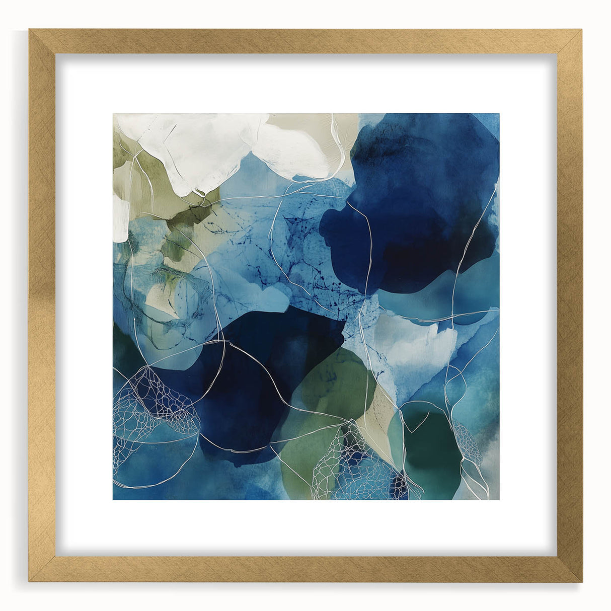 Minimalist Abstract Wall Art – Deep Blue and Teal Canvas Print