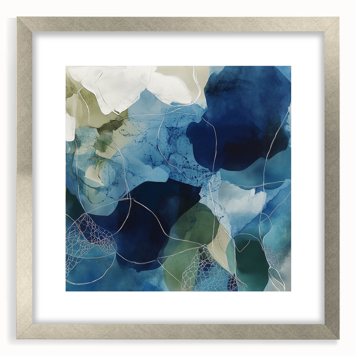 Minimalist Abstract Wall Art – Deep Blue and Teal Canvas Print