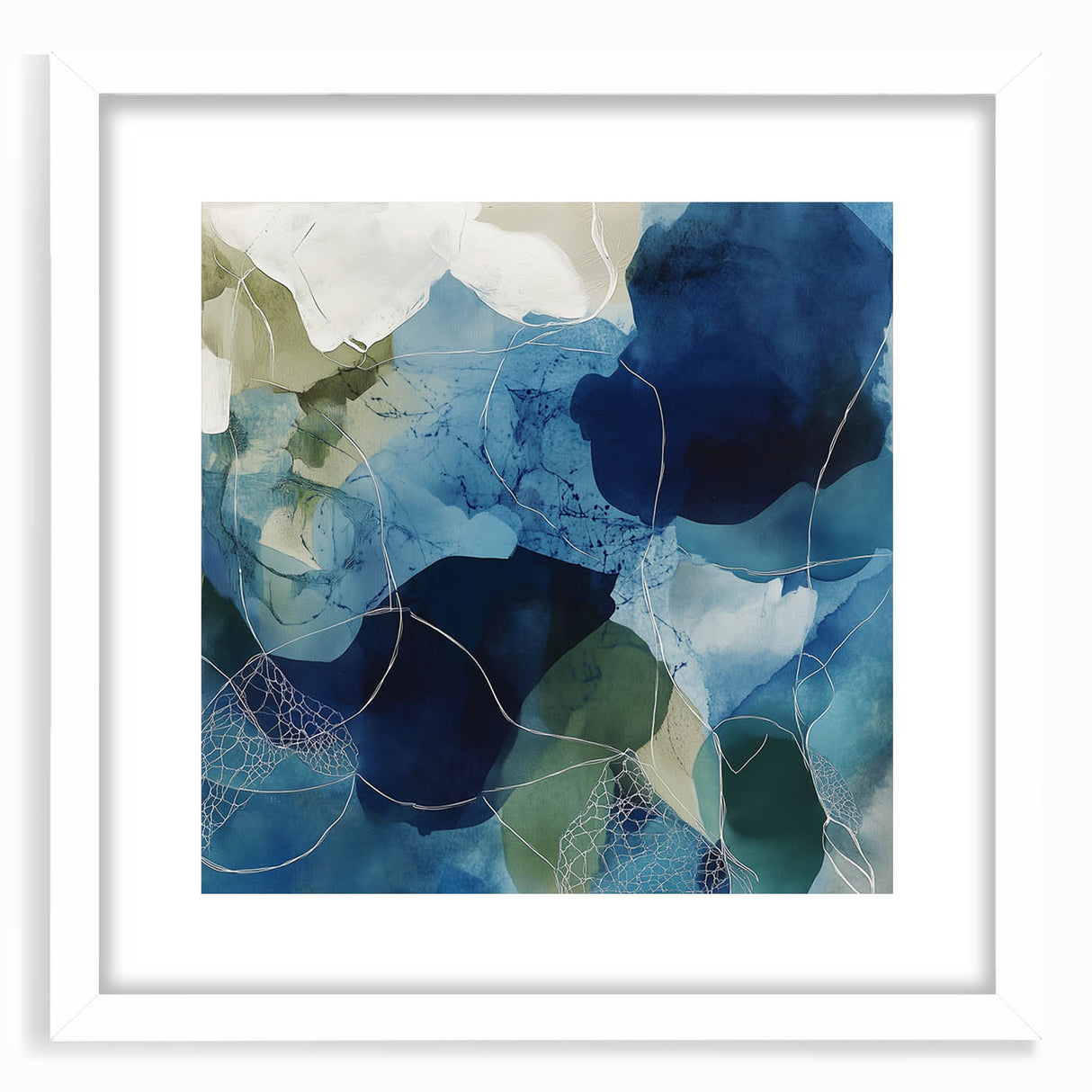 Minimalist Abstract Wall Art – Deep Blue and Teal Canvas Print