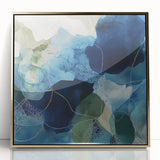 Minimalist Abstract Wall Art – Deep Blue and Teal Canvas Print