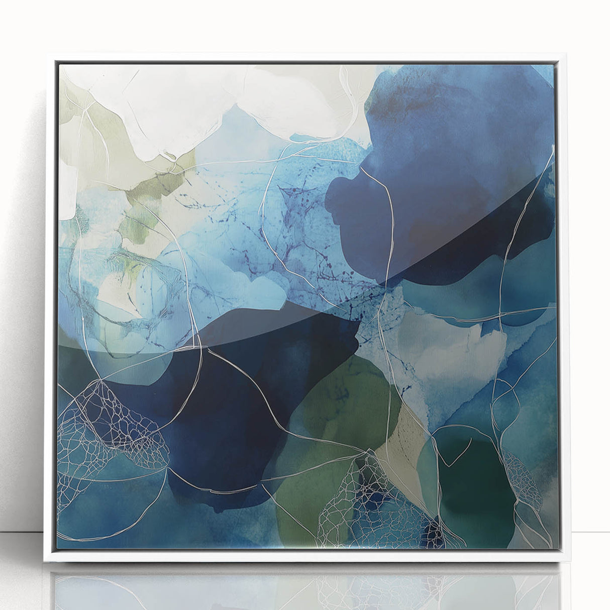 Minimalist Abstract Wall Art – Deep Blue and Teal Canvas Print