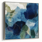 Minimalist Abstract Wall Art – Deep Blue and Teal Canvas Print