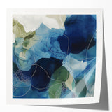 Minimalist Abstract Wall Art – Deep Blue and Teal Canvas Print
