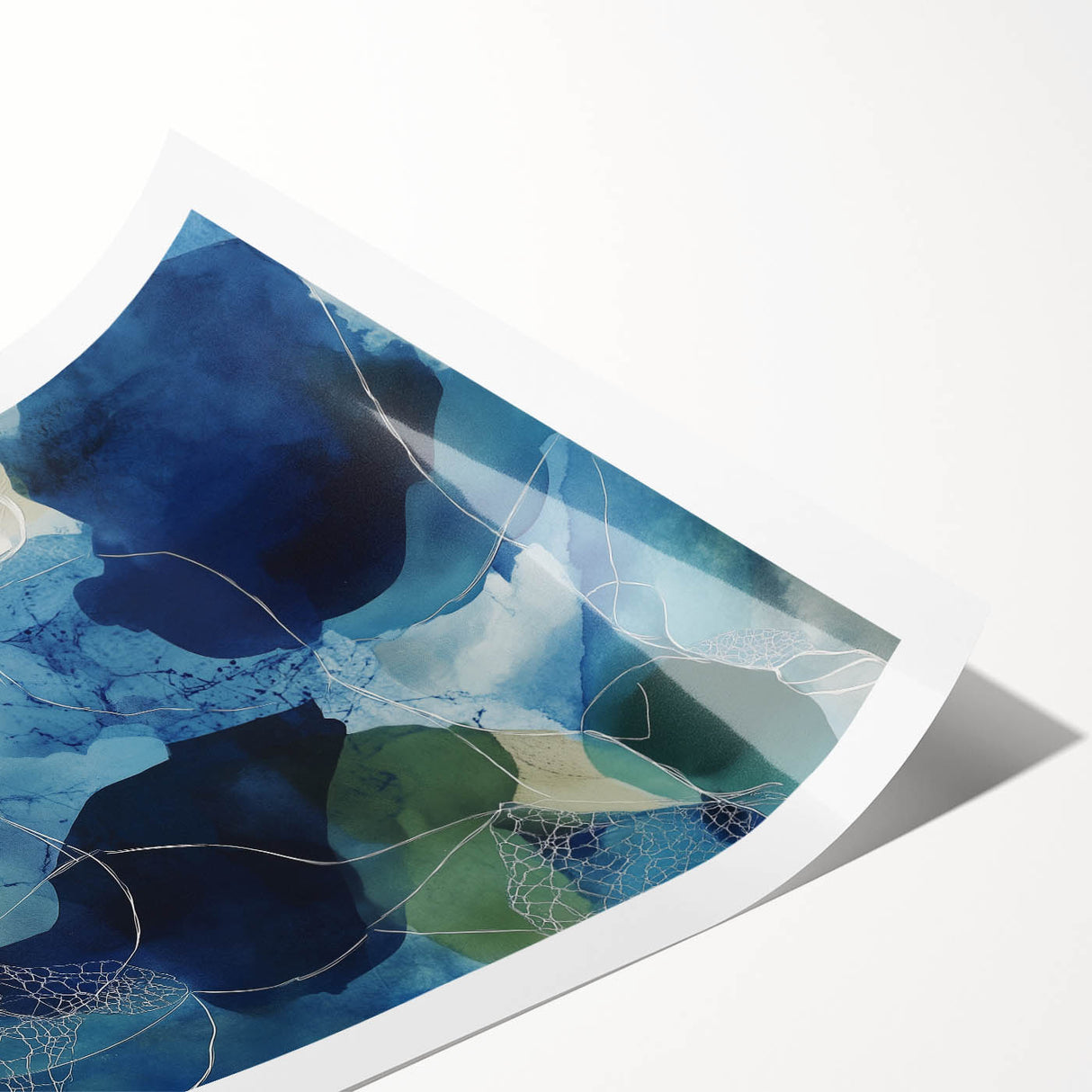 Minimalist Abstract Wall Art – Deep Blue and Teal Canvas Print
