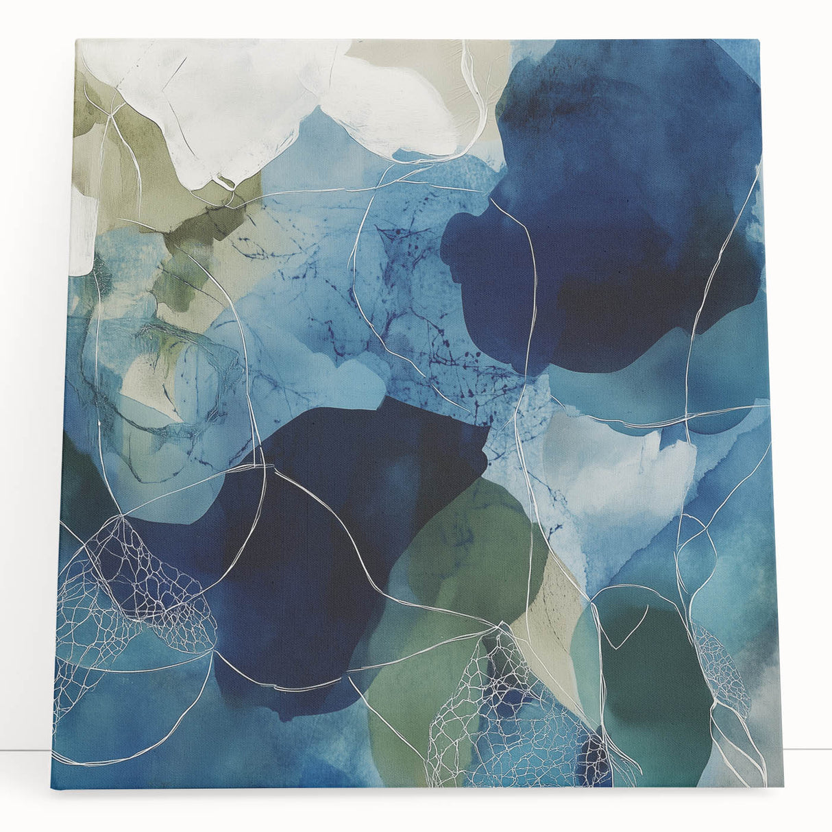 Minimalist Abstract Wall Art – Deep Blue and Teal Canvas Print