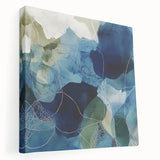 Minimalist Abstract Wall Art – Deep Blue and Teal Canvas Print