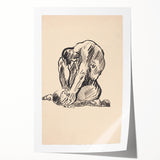 Expressionist Art Nude Study – Abstract Expressionism Wall Art Print