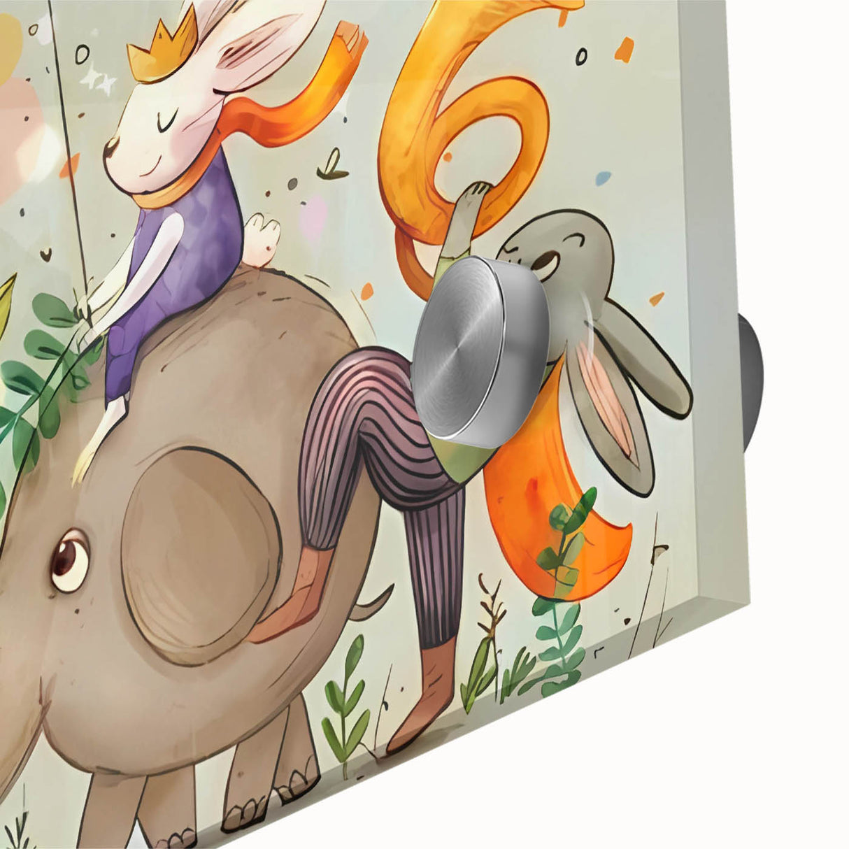 Whimsical Animal Parade Girls Room Wall Art - Playful Nursery Print