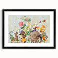 Whimsical Animal Parade Girls Room Wall Art - Playful Nursery Print