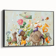 Whimsical Animal Parade Girls Room Wall Art - Playful Nursery Print