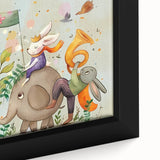 Whimsical Animal Parade Girls Room Wall Art - Playful Nursery Print