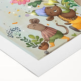 Whimsical Animal Parade Girls Room Wall Art - Playful Nursery Print