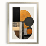 Elegant Dining Room Art Prints - Black & Gold Geometric Canvas