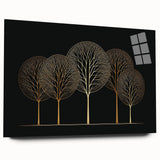 Elegant Gold Tree Wall Art - Modern Abstract Canvas for Living Room