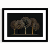 Elegant Gold Tree Wall Art - Modern Abstract Canvas for Living Room