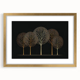Elegant Gold Tree Wall Art - Modern Abstract Canvas for Living Room