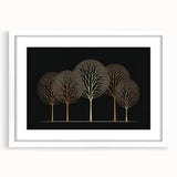 Elegant Gold Tree Wall Art - Modern Abstract Canvas for Living Room