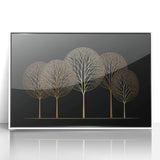 Elegant Gold Tree Wall Art - Modern Abstract Canvas for Living Room