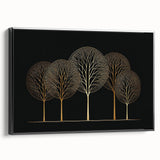 Elegant Gold Tree Wall Art - Modern Abstract Canvas for Living Room