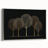 Elegant Gold Tree Wall Art - Modern Abstract Canvas for Living Room