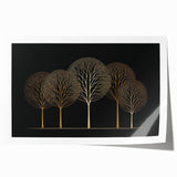 Elegant Gold Tree Wall Art - Modern Abstract Canvas for Living Room