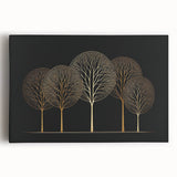 Elegant Gold Tree Wall Art - Modern Abstract Canvas for Living Room