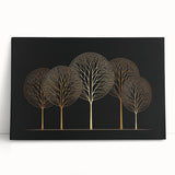Elegant Gold Tree Wall Art - Modern Abstract Canvas for Living Room