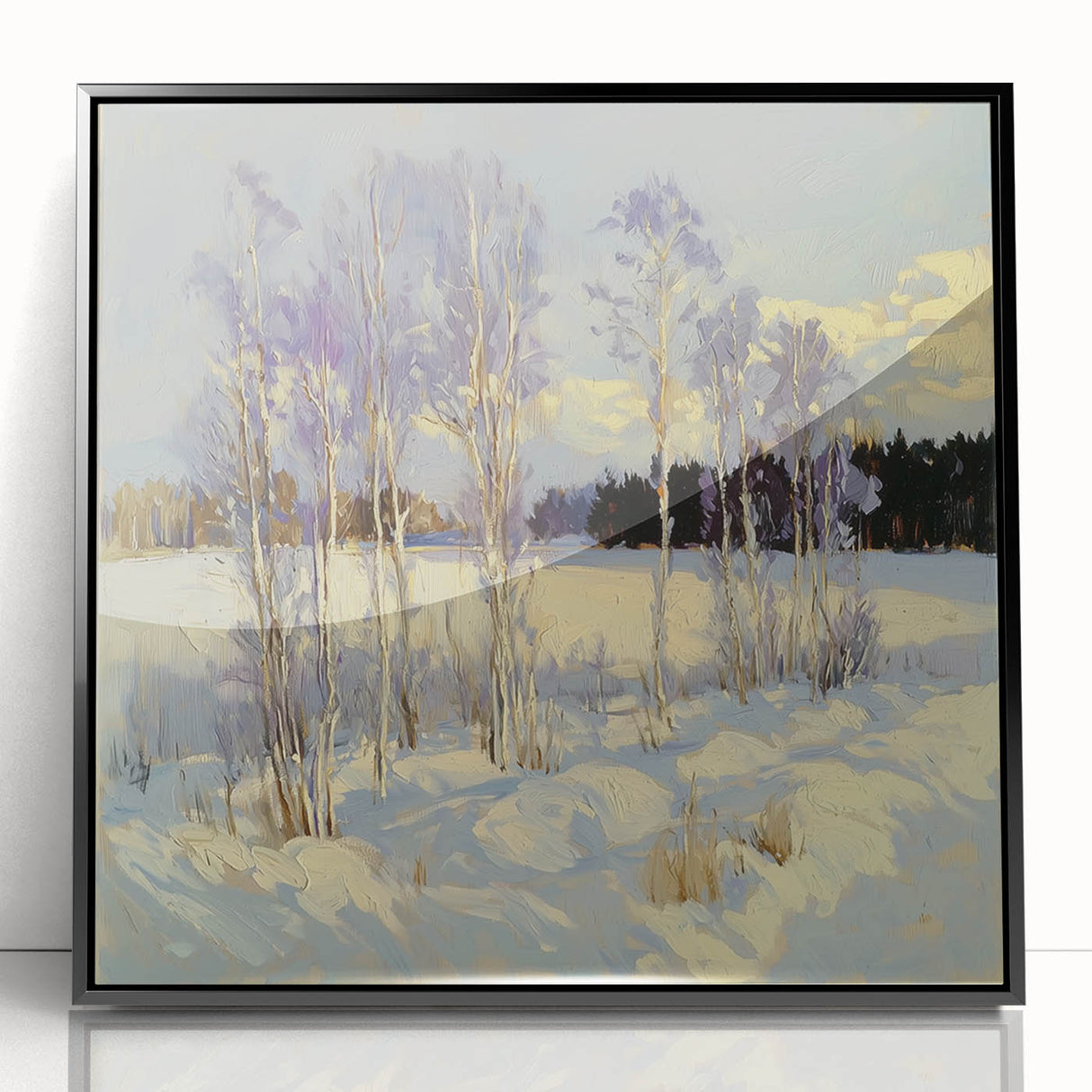 Framed acrylic artwork showcasing an abstract floral design in vibrant colors with a sleek black frame, perfect for modern home decor. Ideal for adding a touch of elegance to any room.