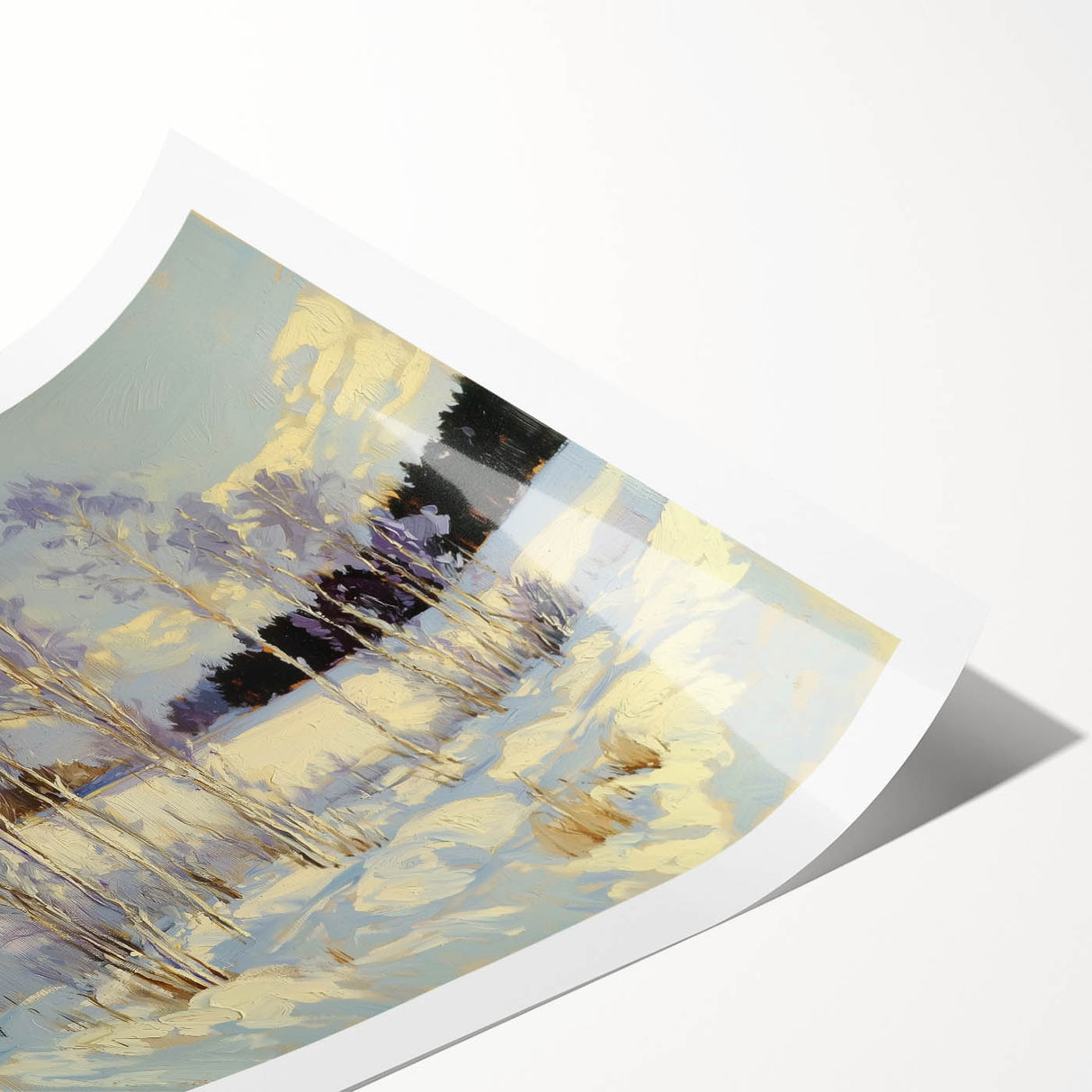 Abstract floral rolled print showcasing vibrant colors and intricate designs, elegantly packaged in a protective cardboard tube for easy display. Perfect for home decor enthusiasts seeking a unique artistic touch.
