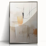 Framed acrylic wall art featuring a minimalist abstract design in silver tones, complementing modern decor with a sleek front view. Ideal for contemporary interiors.