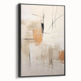 Framed canvas showcasing a stunning abstract minimalist wall art design with a sleek black frame. The piece features soft lines and muted colors, perfect for modern home decor.