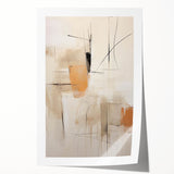 Abstract minimalist wall art print showcasing soft pastel colors and geometric shapes, elegantly rolled and ready for framing, ideal for contemporary decor.