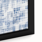 Large Abstract Wall Art – Blue Grid Modern Geometric Wall Decor