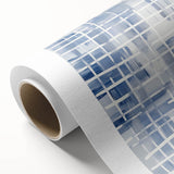 Large Abstract Wall Art – Blue Grid Modern Geometric Wall Decor