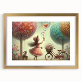 Whimsical Girl and Bubbles Wall Art - Dreamy Nursery Print