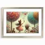 Whimsical Girl and Bubbles Wall Art - Dreamy Nursery Print