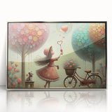 Whimsical Girl and Bubbles Wall Art - Dreamy Nursery Print