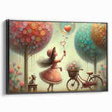 Whimsical Girl and Bubbles Wall Art - Dreamy Nursery Print