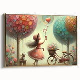 Whimsical Girl and Bubbles Wall Art - Dreamy Nursery Print