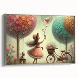 Whimsical Girl and Bubbles Wall Art - Dreamy Nursery Print