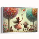 Whimsical Girl and Bubbles Wall Art - Dreamy Nursery Print