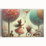 Whimsical Girl and Bubbles Wall Art - Dreamy Nursery Print