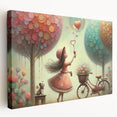 Whimsical Girl and Bubbles Wall Art - Dreamy Nursery Print