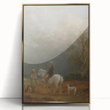 Romanticism Art - A Traveller and a Shepherd in a Landscape