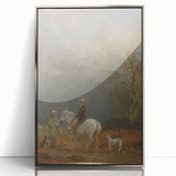 Romanticism Art - A Traveller and a Shepherd in a Landscape